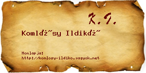 Komlósy Ildikó névjegykártya